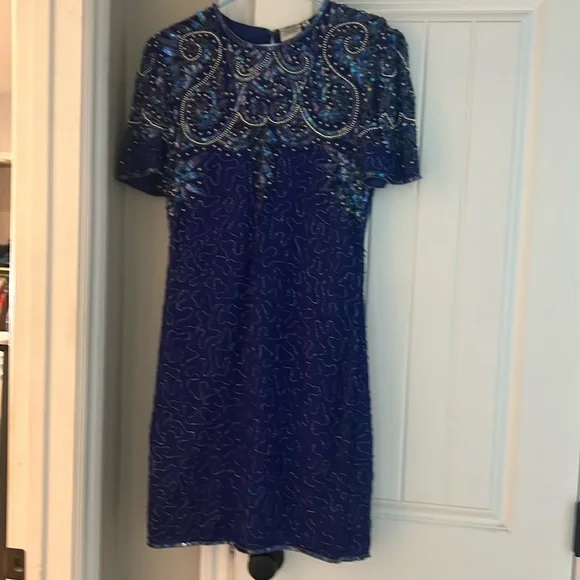 Golden Girls-2 Vintage Stenay Silk Sequence Ritzy Dresses Silk Cocktail attire - Picture 13 of 16